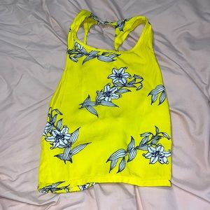 Tropical Criss Cross Crop Top🤍